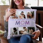 Personalized Multicolor Photo Collage Throw Pillow Cover with Text Birthday Mother's Day Gift for Her