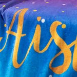 Personalized Multicolor Sparkling Glitter Gradient Design Soft Fleece Blanket with Name Birthday Anniversary Gift for Family