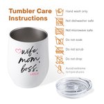 Vaso de café con nombre y cepillo para limpiar la pajita Personalizado Esposa Mamá Jefa 12oz Aislado Vaso de café con nombre y cepillo para limpiar la