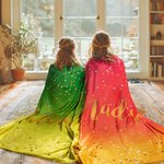 Personalized Multicolor Sparkling Glitter Gradient Design Soft Fleece Blanket with Name Birthday Anniversary Gift for Family