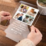 Personalised 4 Photos Collage LED Night Light with Wood Base Wedding Anniversary Gift for Couple