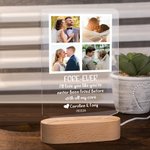 Personalised 4 Photos Collage LED Night Light with Wood Base Wedding Anniversary Gift for Couple