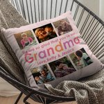 Personalized Multicolor Photo Collage Throw Pillow Cover with Text Birthday Mother's Day Gift for Her