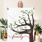 Árbol genealógico personalizado Manta de lana suave con 1-22 nombres Día de la Madre Cumpleaños Regalo para mamá Abuela