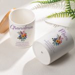 Personalized Beautiful Bouquet Ceramic Plant Pot and Bamboo Base with Name Birthday Mother's Day Gift for Mother Grandmother