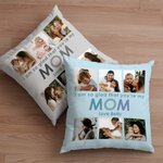 Personalized Multicolor Photo Collage Throw Pillow Cover with Text Birthday Mother's Day Gift for Her