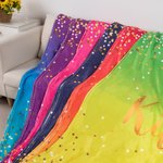 Personalized Multicolor Sparkling Glitter Gradient Design Soft Fleece Blanket with Name Birthday Anniversary Gift for Family