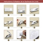 Tampon d'Enveloppe Personnalisé avec Texte et Nom Pince de Gaufrage à Thème Soleil Lune Chien Cadeau Anniversaire pour Amateur de Lecture