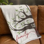 Árbol genealógico personalizado Manta de lana suave con 1-22 nombres Día de la Madre Cumpleaños Regalo para mamá Abuela