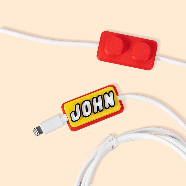 Personligt 3D-tryck i tegelstensstil Namnskylt USB-kabel 1,5 meter för iPhone Micro USB typ C mobiltelefontillbehör Födelsedagspresent för vän familj