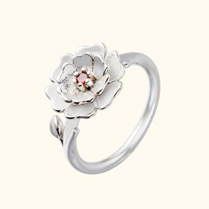 Personalisierte zierliche Geburt Blume Ring mit Geburtsstein Muttertag Geburtstag Geschenk für sie