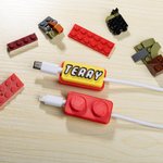 Personligt 3D-tryck i tegelstensstil Namnskylt USB-kabel 1,5 meter för iPhone Micro USB typ C mobiltelefontillbehör Födelsedagspresent för vän familj