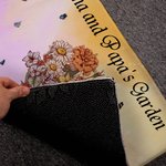 Felpudo personalizado Nana and Papa's Garden Birth Flower Bouquet con nombres Birthday Housewarming Gift for Family Mom Grandma