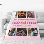 Coperta personalizzata multicolore con collage di 6 foto e testo Regalo di compleanno e festa della mamma per lei