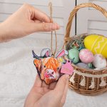Etiquette de Vache Highland en Bois Personnalisée avec Nom Accessoire pour Panier Cadeau d'Anniversaire pour Amoureux des Vaches Highland