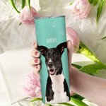 Gobelet avec Couvercle et Paille Personnalisé avec Nom et Photo des Animaux Cadeau d'Anniversaire pour Amoureux d'Animal de Compagnie