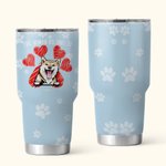 Personalized This Human Belongs To 30oz Tumbler with Pet Names Birthday Gift for Dog Cat Pet Lover