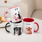 Tazza in ceramica da 1 a 3 foto personalizzate con ritratto di animale domestico e nome Regalo di compleanno per gli amanti degli animali domestici