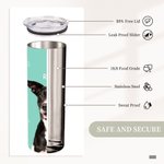 Gobelet avec Couvercle et Paille Personnalisé avec Nom et Photo des Animaux Cadeau d'Anniversaire pour Amoureux d'Animal de Compagnie