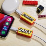 Personligt 3D-tryck i tegelstensstil Namnskylt USB-kabel 1,5 meter för iPhone Micro USB typ C mobiltelefontillbehör Födelsedagspresent för vän familj