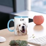 Tazza in ceramica da 1 a 3 foto personalizzate con ritratto di animale domestico e nome Regalo di compleanno per gli amanti degli animali domestici