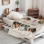 Coperta personalizzata multicolore con collage di 6 foto e testo Regalo di compleanno e festa della mamma per lei