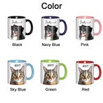 Tazza in ceramica da 1 a 3 foto personalizzate con ritratto di animale domestico e nome Regalo di compleanno per gli amanti degli animali domestici
