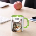 Tazza in ceramica da 1 a 3 foto personalizzate con ritratto di animale domestico e nome Regalo di compleanno per gli amanti degli animali domestici