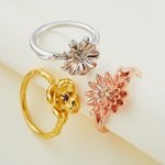 Personlig ring med födelseblomma och födelsesten Mors dag Födelsedagspresent till henne