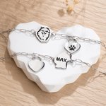 Personalisierte gravierte Hunderasse und Haustier Pfote verstellbare Armband mit Namen Geburtstag Gedenkgeschenk für Hundehalter Liebhaber