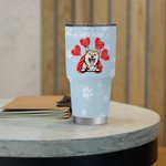 Personalized This Human Belongs To 30oz Tumbler with Pet Names Birthday Gift for Dog Cat Pet Lover