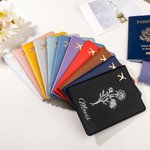 Personalized Birth Flower Passport Cover with Name and Floral Language Birthday Bridesmaid Gift for Woman Travel Lover