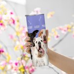 Gobelet avec Couvercle et Paille Personnalisé avec Nom et Photo des Animaux Cadeau d'Anniversaire pour Amoureux d'Animal de Compagnie