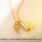 Collier Gravé Personnalisé Texte Pendentif Urne de Cendres Cadeau Commémoratif pour Amoureux des Animaux de Compagnie