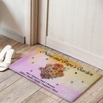 Felpudo personalizado Nana and Papa's Garden Birth Flower Bouquet con nombres Birthday Housewarming Gift for Family Mom Grandma