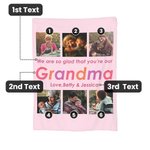 Coperta personalizzata multicolore con collage di 6 foto e testo Regalo di compleanno e festa della mamma per lei