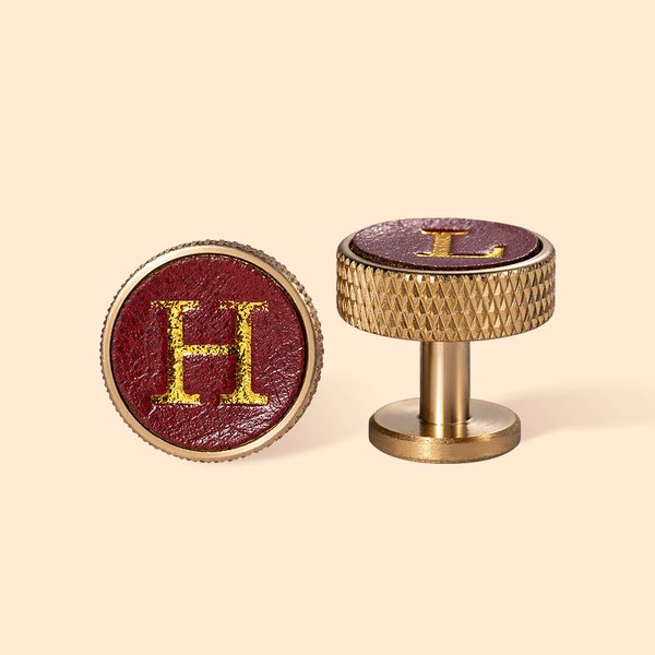 Gemelli da polso personalizzati in pelle oro iniziale Matrimonio Compleanno Regalo per la festa del papà per gli uomini Sposi