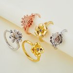 Personlig ring med födelseblomma och födelsesten Mors dag Födelsedagspresent till henne