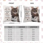 Taie de Coussin Personnalisée avec Photo d'Animal et Nom Décoration de Maison Cadeau pour Propriétaires des Animaux