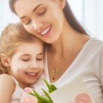 Personalized Double Love Heart Necklace with 1-8 Birthstones Engrave Names Mother's Day Birthday Gift for Mom Grandmother