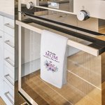 Gepersonaliseerde We Love You Mom Bloem 100% Katoenen Theedoek met Tekst Moederdag Verjaardagscadeau voor vrouwen