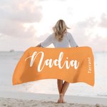 Personalised Multicolor Super Absorbent Quick Dry Name Beach Towel Available Vacation Gift for Family Friend
