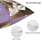 Taie de Coussin Personnalisée avec Photo d'Animal et Nom Décoration de Maison Cadeau pour Propriétaires des Animaux