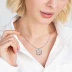 Personalised Heart Circle Hoop Birthstone Necklace with 1-7 Names Mother's Day Birthday Gift for Woman