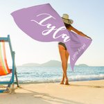 Personalised Multicolor Super Absorbent Quick Dry Name Beach Towel Available Vacation Gift for Family Friend