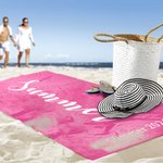 Personalised Multicolor Super Absorbent Quick Dry Name Beach Towel Available Vacation Gift for Family Friend