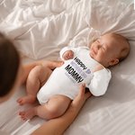 Personalized Happy First Mother’s Day 100% Cotton Onesie with Name Mother’s Day Baby Shower Gift for Babies