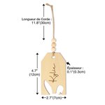 Étiquette de Panier Personnalisée avec Nom Gravé Décoration en Bois Rustique Cadeau de Vacance Pâques pour Famille Enfant