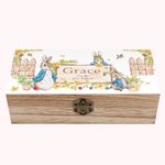 Boîte de Rangement en Bois Personnalisée avec Texte Lapin Pierre Cadeau d'Anniversaire de Pâques pour Enfants Ami