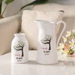 Vase à fleurs en céramique personnalisé avec 1-22 noms Thème jardin Décoration maison Fête des mères Cadeau d'anniversaire pour maman grand-mère